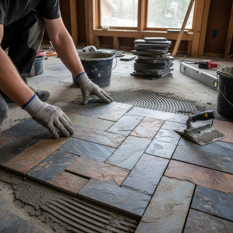 Hearth Tile Installation detail